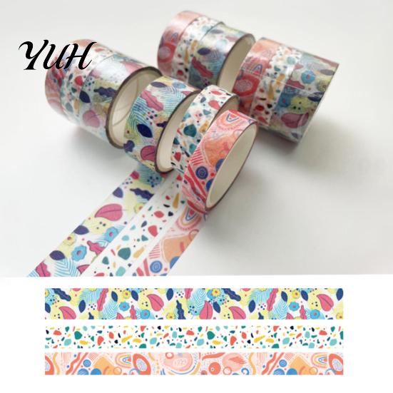 Creative Washi Tape 3 Rolls Set, Decorative Stickers, Aesthetic Tapes for Moderate Width Scrapbooking Supplies, Journaling Junk Journal, Wrapping