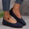 Round Toe Women Flats Shoes Comfortable Knit Ballet Flat Shoes Casual Slip on Shallow Office Boat Shoes Plus Size Zapatos Mujer