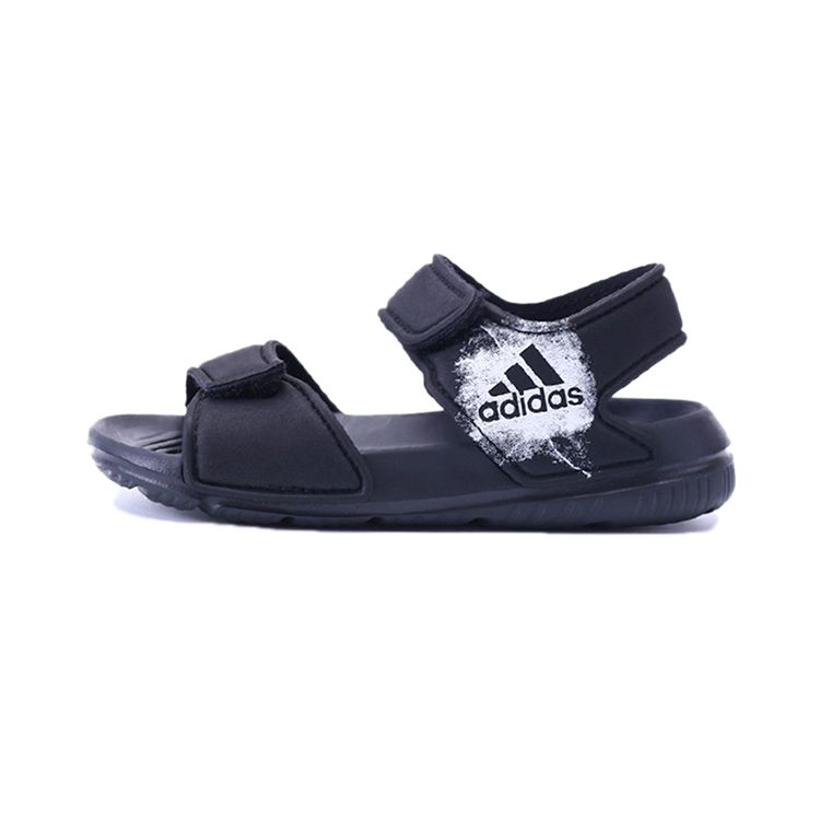 Adidas Altaswim C Space Leather Non-Slip Durable Sandals Kids Sandals Black BA9288