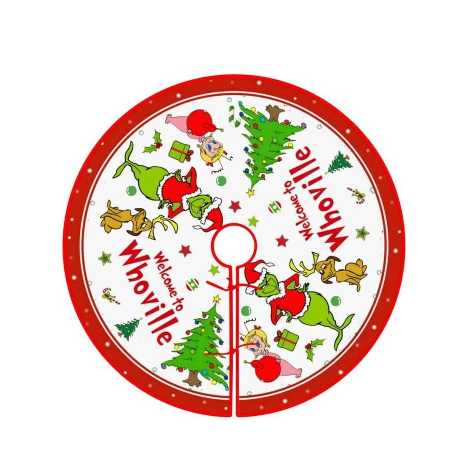 

75/90/120 см Рождественская Милая Цветочная Юбка для Елки Теплая Атмосфера Напольный Коврик Декоративный Ковер One Size красный