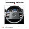 For VW Touareg Phaeton 2002-2010 (4-Spoke) Hand-stitched Perforated Leather Car Steering Wheel Cover Trim Accessories