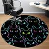 1 Stück Katzenmuster Büro Runder Teppich, Unter Bürostühlen Schlafzimmer Wohnzimmer Heimdekoration, Zimmer Deko