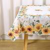 Sunflower Tablecloth Bee Floral Pattern Polyester Table Cover for Farmhouse Wedding Table Decor Spring Summer Party Supplies