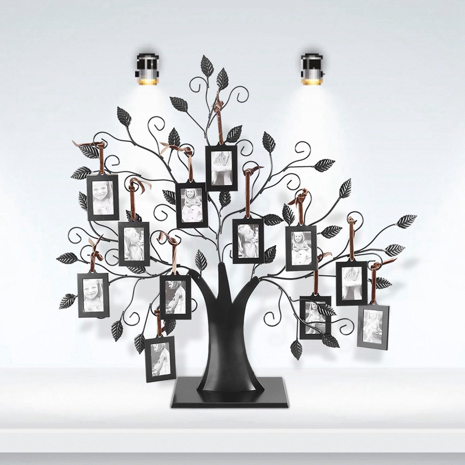 Albero Espositore Portafoto Familiari alla Moda con Cornici Appese Decorazione per la Casa L 120x60x0.3cm / 47.2x23.6x0.1in white