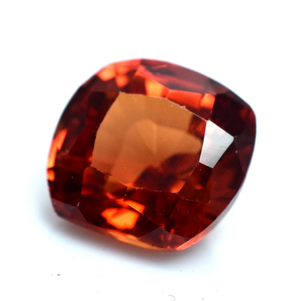 Natural Orange Sapphire Loose Gemstone Flawless 6.15 Ct Square Cut September Birthday Birthstone