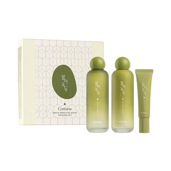 Coreana Senite Sprouted Mung Bean 2pcs Special Set (Toner 150ml + Emulsion 150ml + Cream 30ml)