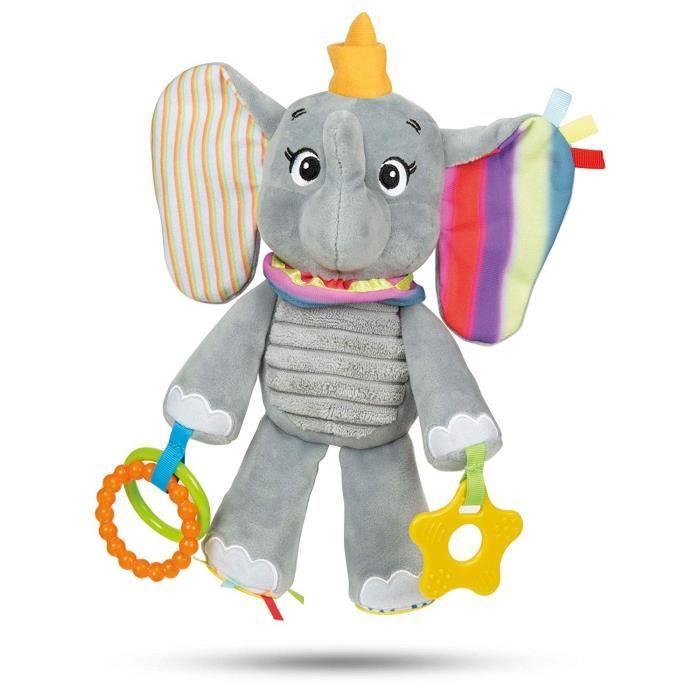 CLEMENTONI Disney Baby - Peluche Premières activités Dumbo - Jeu d'éveil