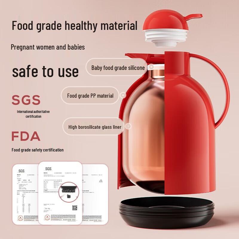 RevoMax Household Glass-Lined Thermal Carafe