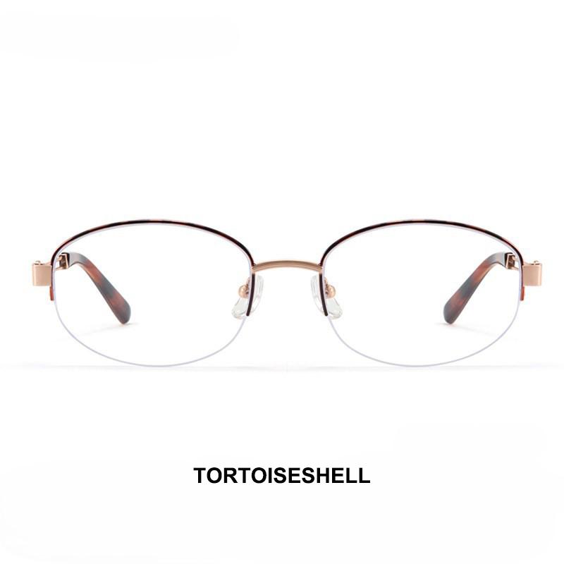 New Luxury Design Titanium Glasses Frame Elliptical Semi-Rimless Elegant Eyeglasses Retro And Fashionable Women's Eyewear