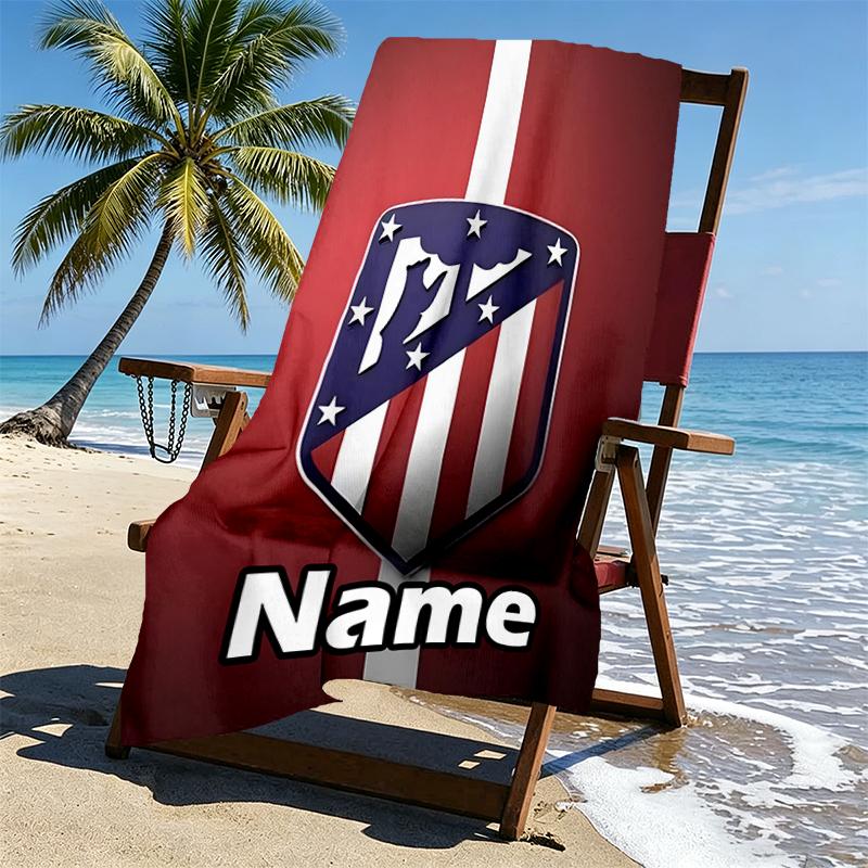 Custom Name Personalized football team Print Beach Towel, for Trip Camping Beach Party Home Decor, Birthday Gift for Family & Friends
