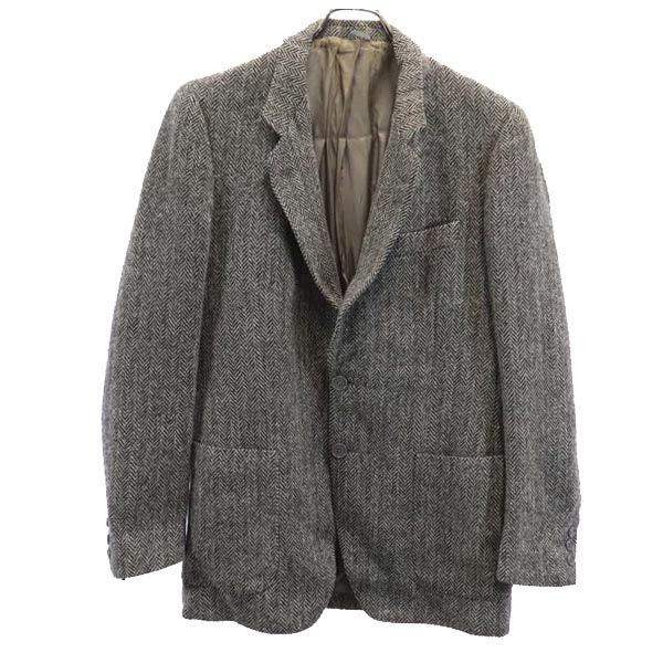 

HARRIS TWEED 70s vintage Herringbone wool tailored jacket Gray Men s Used