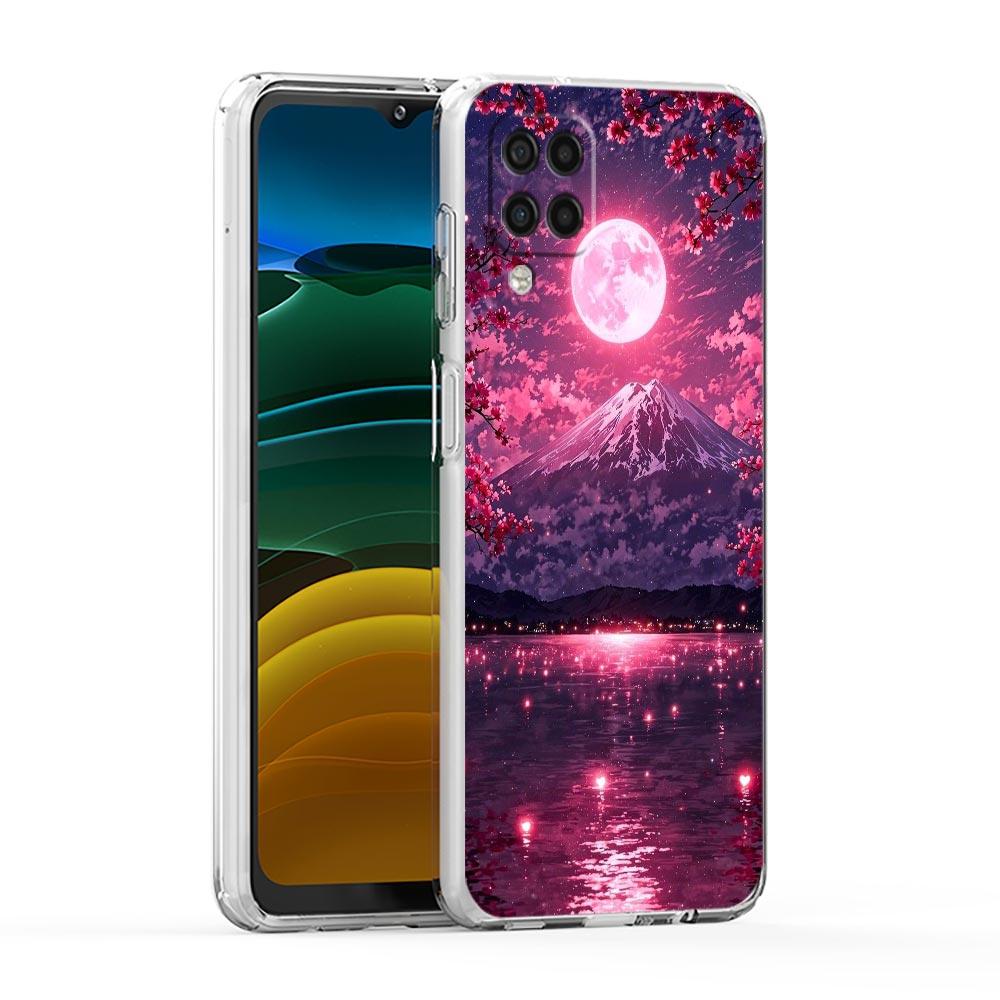 Soft TPU Cover for Samsung Galaxy A25 A23 A22 A52S A31 A72 A73 A17 A07 A13 A11 5G Transparent Phone Case Pink Sunset Mountain