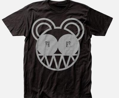 Radiohead Bear T Shirt Mens Rock And Roll Music Clasic Band Tee New Black Unisex T-Shirt
