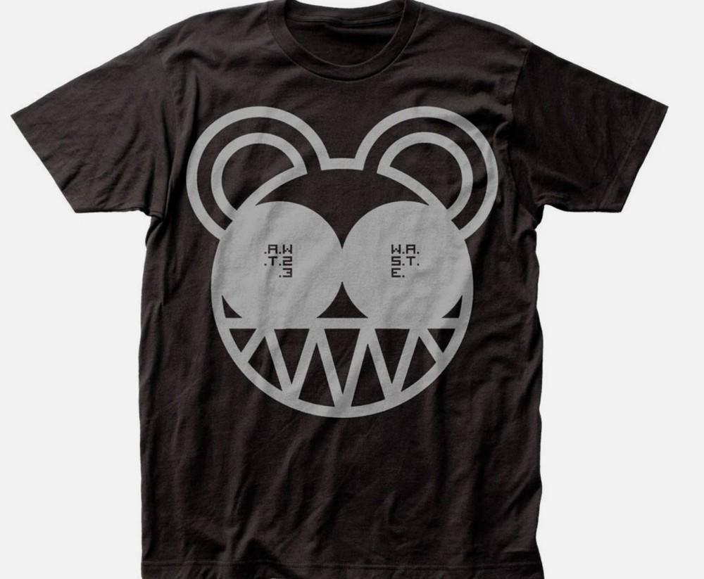 Radiohead Bear T Shirt Mens Rock And Roll Music Clasic Band Tee New Black Unisex T-Shirt S