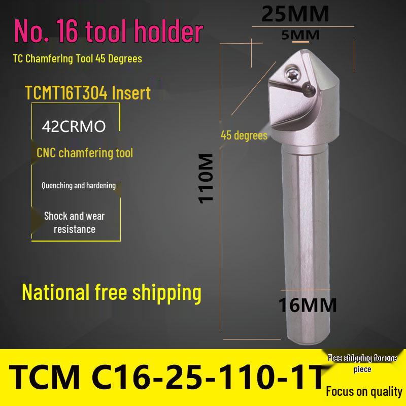 TP45 TCP CNC Chamfering Tool - 60°, 90°, 120°