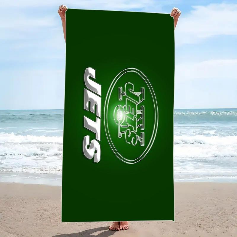 New york jets Logo Print Beach Towel, Large Soft Quick Dry Towel for Beach Camping Swimming