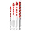Four-Edged Eccentric Drill Bit Serrated High Hardness Tile Drill Bit Skewed Head Hexagonal Shank Drill Bit Set Drilling Tool