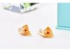 Stylish Geometric Triangle Earrings in Gold-Plated 925 Sterling Silver with Southern Red Agate