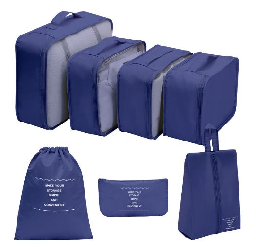 7-Piece Travel Storage Bag Set Large Capacity Multi-Purpose Bags for Clothing Washing Grooming - Organized Travel Essentials