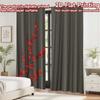 2D flat printing 2pcs Curtain Party Window Curtains Elegant Red Blossoms Digital Printed Polyester Drapes Festive Holiday