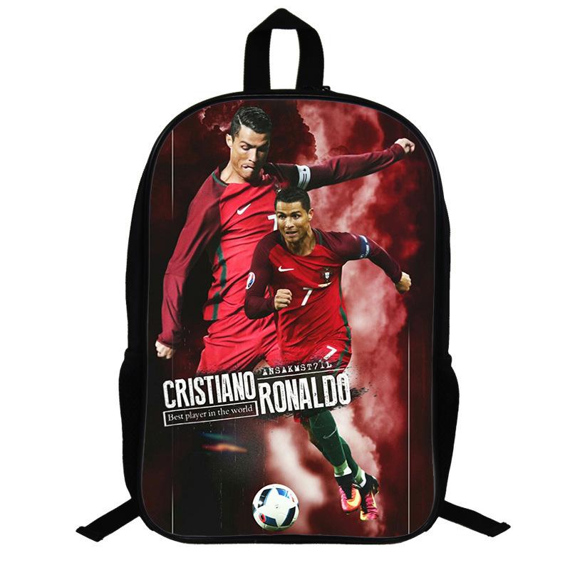 Zaino a Tema Ronaldo per Fan di Calcio Zaino per Studenti Scolastici Zaino per Bambini da 17 Pollici