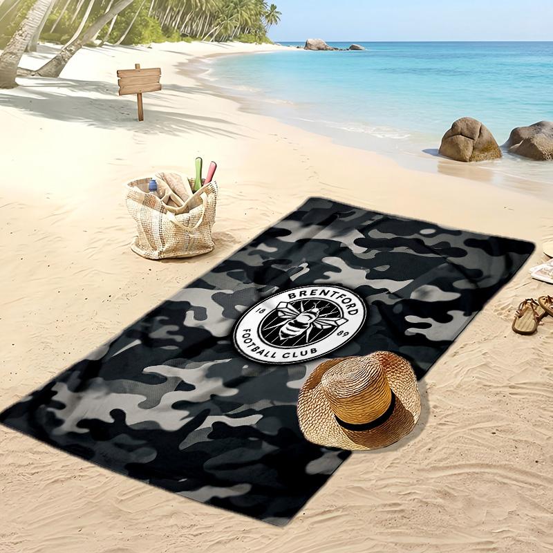 Toalla de Playa con Estampado de Fútbol del Brentford, Toalla Grande Suave de Secado Rápido para Playa, Camping, Natación