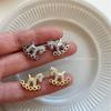 Diamond-Studded Silver Needle Horse Earrings: Elegant, Versatile, and Luxurious