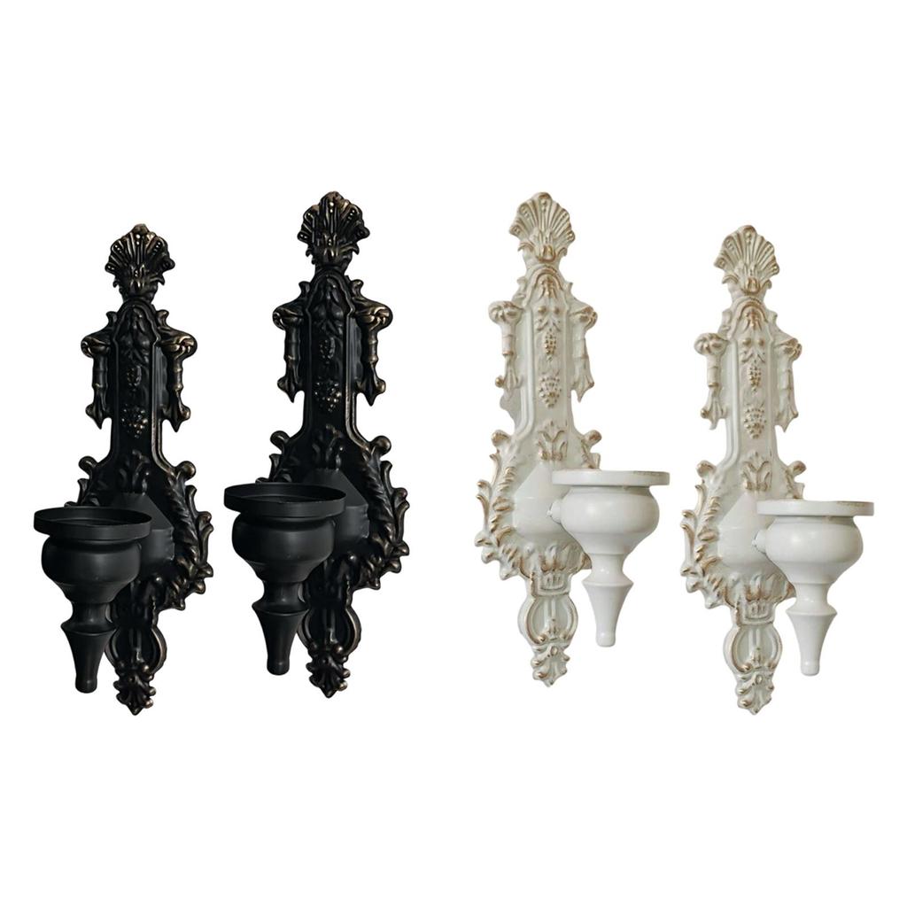 2 Pieces Candlestick Candle Holder Versatile Decorative Iron Ornament for Parties Anniversary Fireplace Living Room Tabletop