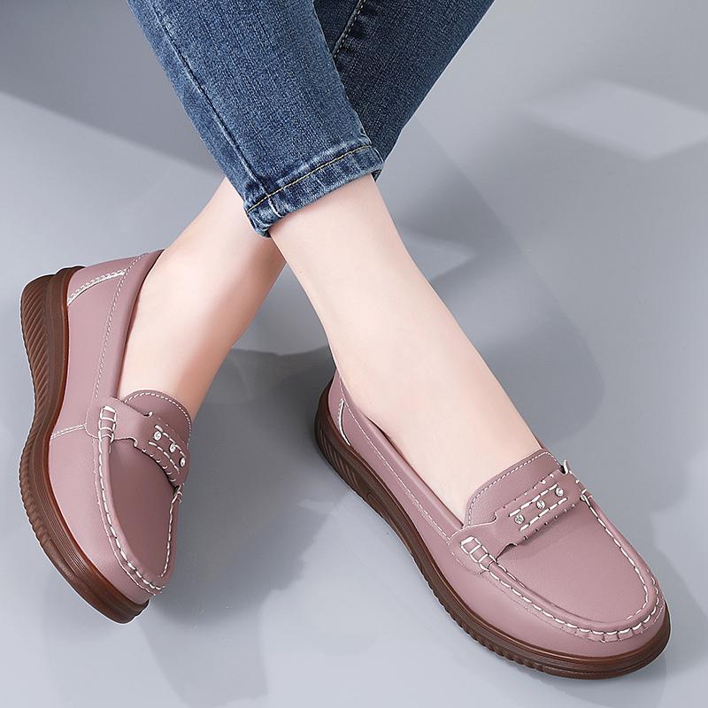 Women Black Moccasins Driving Shoes Flats White Casual Nurse Loafers Grey Minimalist Maternity Shoes Large Size
