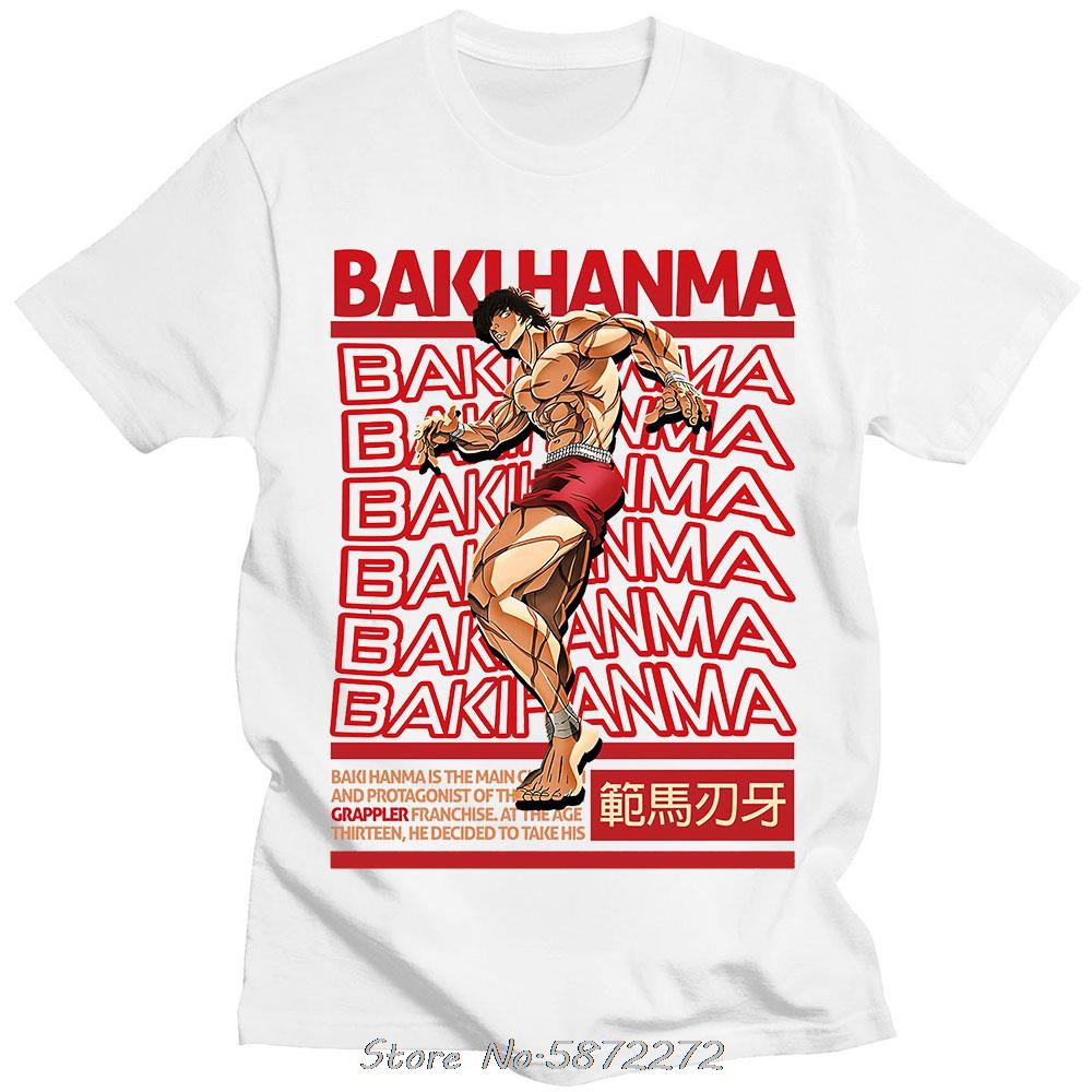 Baki The Grappler Anime Unisex T-Shirt Yujiro Hanma Lässiges Unisex Baumwoll-T-Shirt Kleidung Für Teenager Klassisches Punk-T-Shirt T-Shirt Kleidung