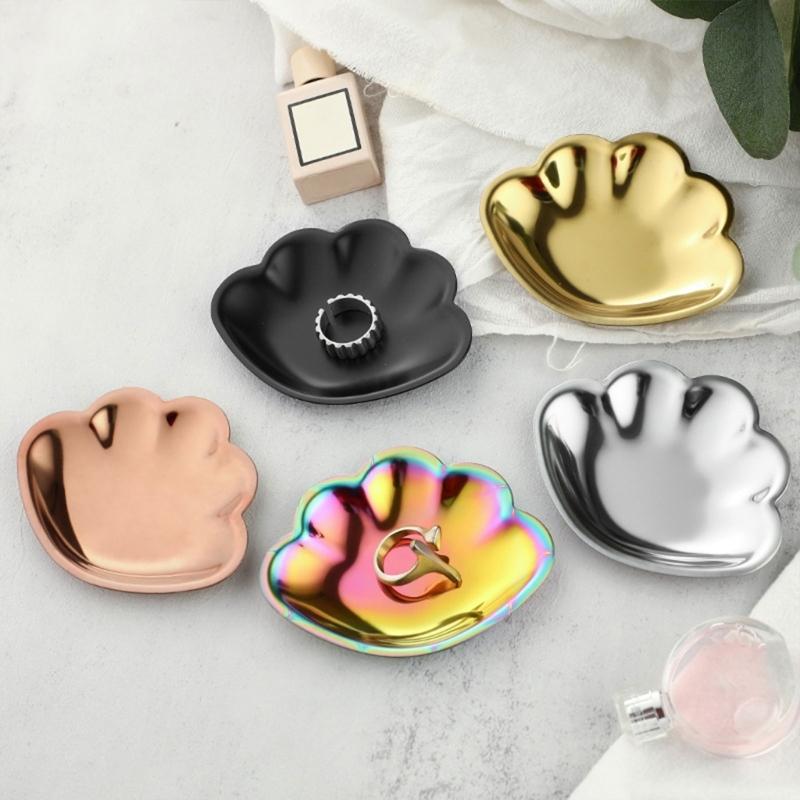 Edelstahlhülle Schmuckhalter Rostfreies Organizer-Tablett für Ringe Ohrringe Halsketten Modischer Accessoire-Halter