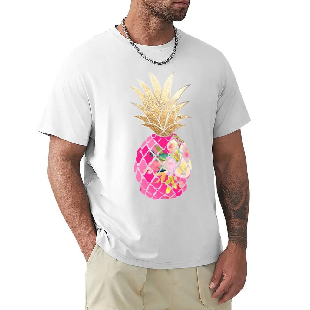 Aloha pineapple Hot Pink TShirt new edition quickdrying summer top Mens tshirt