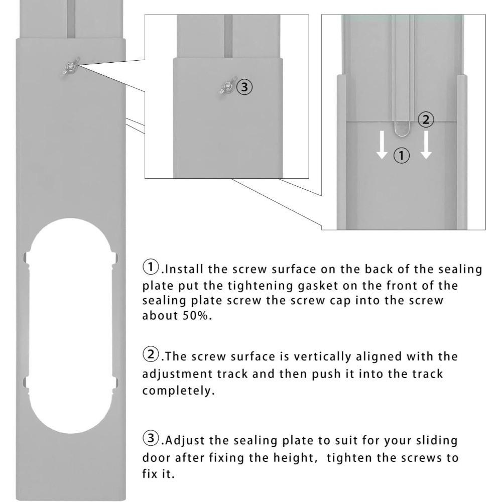 Adjustable AC Exhaust Hose Window Baffle Heat Insulation Window Sealing Plate  Window Installation