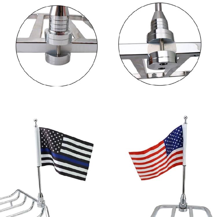 Motorcycle Flag Poles Mount for 1/2 Luggage Rack Motorcycle Flagpole Easy Install Flag Shelf With Base