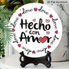 2D Flat Retro Aluminum Wall Stickers in Various Sizes. Handmade "Hecho Con Amor" (Spanish) Themed Wall Hanging, with A Warm and Lovely Style, Making