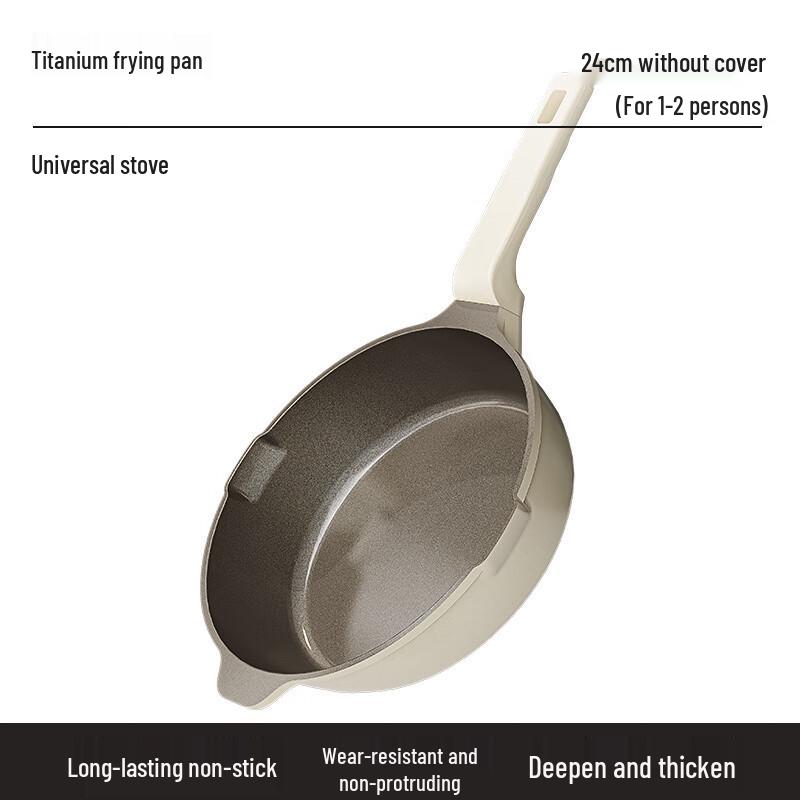 Xiaocaiya 24cm Deep Titanium Ceramic Frying Pan