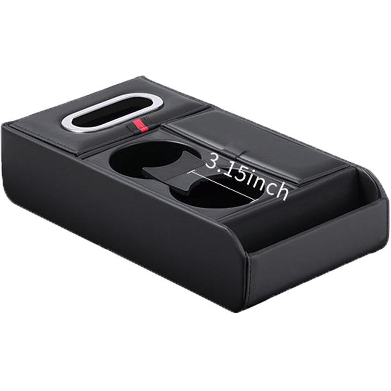 HOMEFISH Car Armrest Heightening Pad Storage Box Tissue Box Cup Holder Luxury Console Pad Multifunctional Interior Organizer