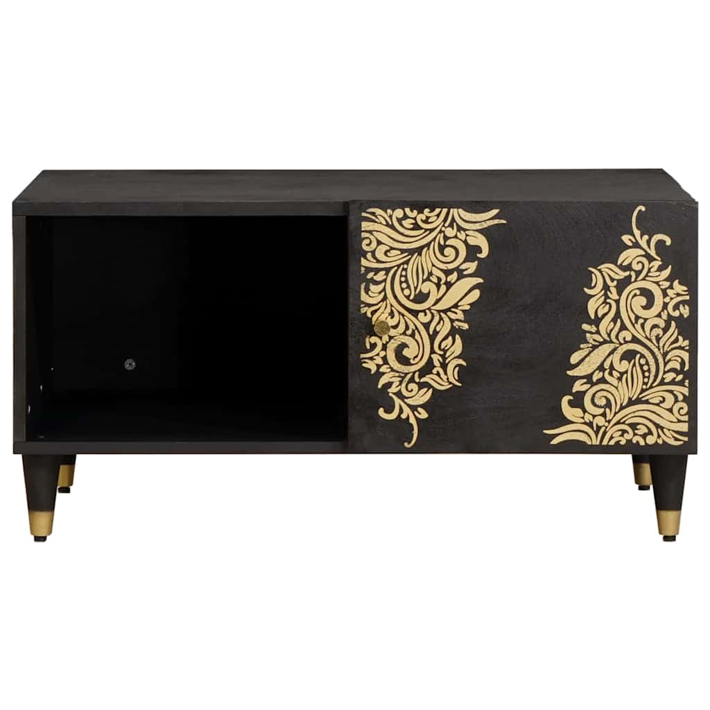 Black Coffee Table 80 x 50 x 40 cm Solid Mango Wood