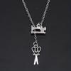 Vintage Mini Sewing Machine Scissors Pendant Necklace Gothic Halloween Party Jewelry