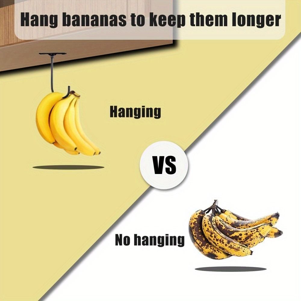 2Pcs Wall Mount Banana Holder Hook Keep Bananas Fresh Banana Storage Hook Towel Hook  Kitchen