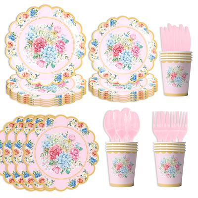 Tématická párty Čajový dýchánek Párty potřeby Krajkový papírový talíř Papírový ubrousek Papírový kelímek Párty dekorace Uspořádání čajového dýchánku Nádobí