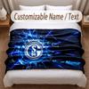 Schalke 04 FC Printed Flannel Blanket Custom Name Text Soft Warm Throw For Bedroom Holiday Gift