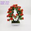 Multicolor Artificial Plants Bonsai Table Decoration with Flowerpot Fake Flowerpotted Photography Props Plastic