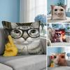 Speechless Cat Funny Cute Cushion Cover Square Pillow Bedroom Sofa Leisure Comfort Living Room Home Decoration X
