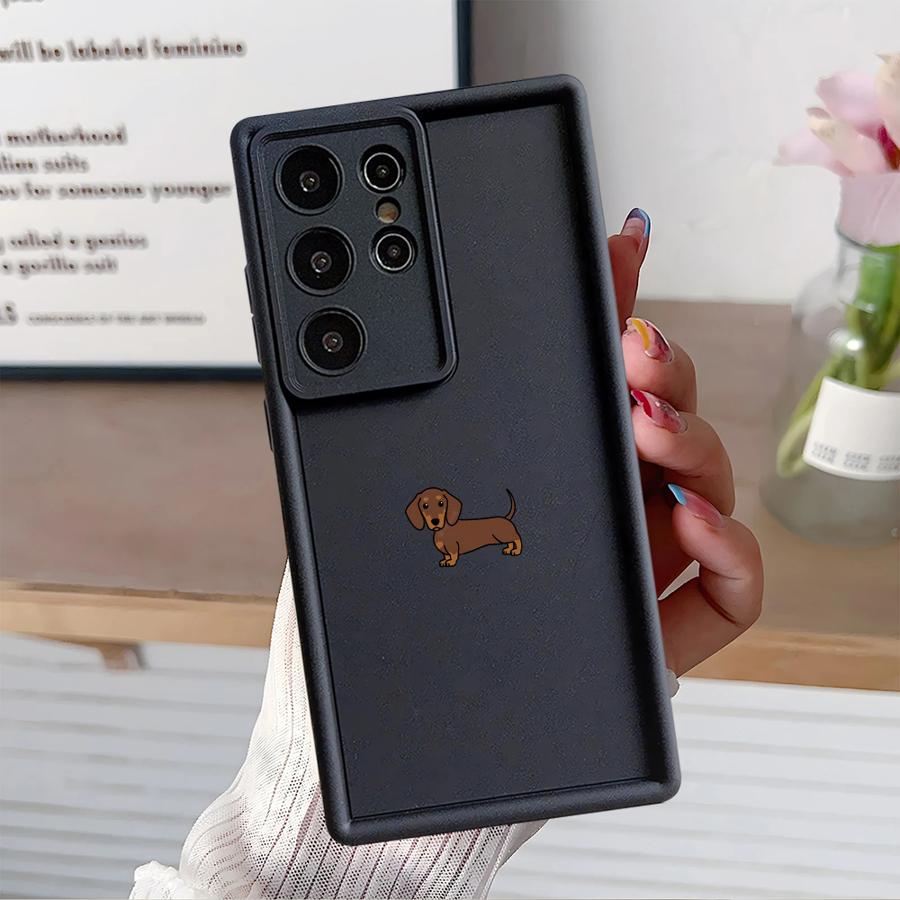 Creative Minimalist Dachshund Phone Cover Case for Samsung Galaxy S26 Ultra S24 Plus S22 S25 Edge S23 FE S25 S21 S20FE S24Ultra