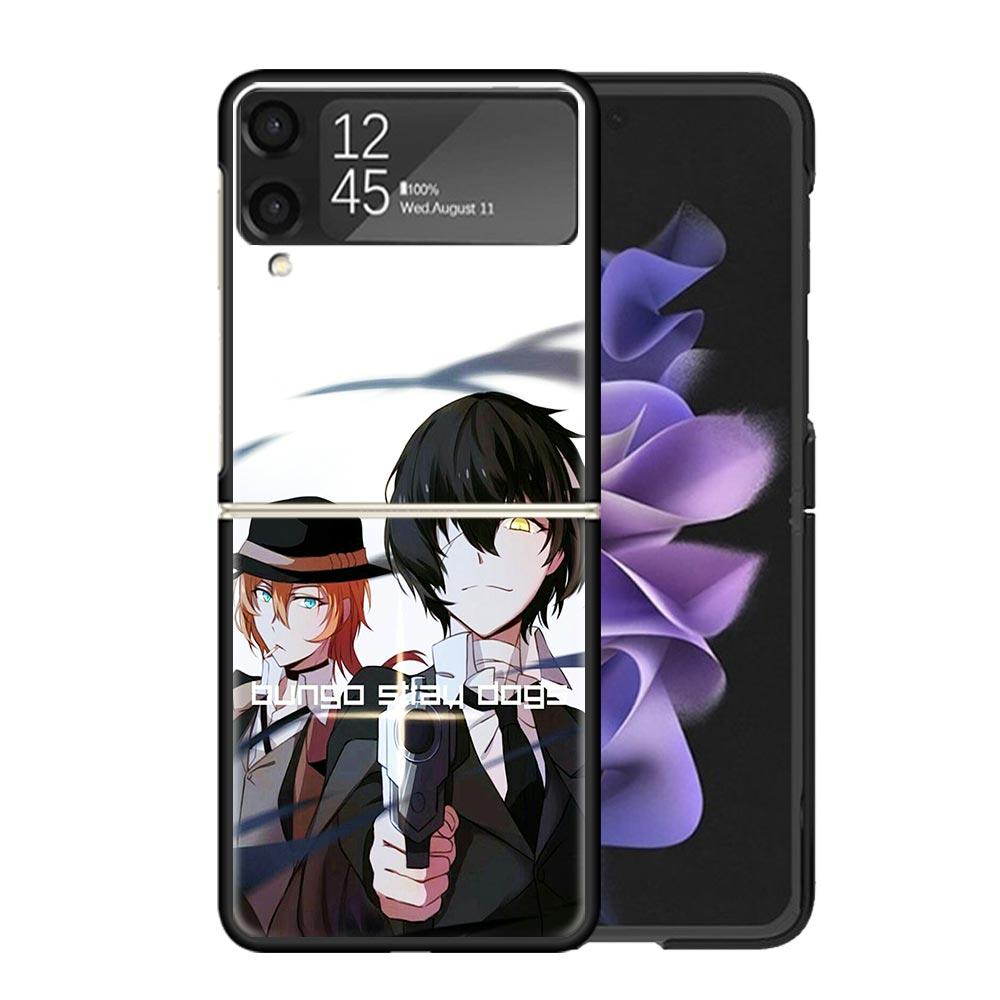 Bungo Stray Dogs Double Black Clear Phone Case For Samsung Z Flip 7 6 5 4 3 Galaxy ZFlip7 ZFlip6 ZFlip5 ZFlip4 ZFlip3 5G Print C