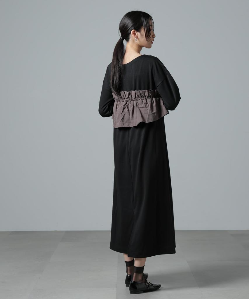 Nano Universe Layered Bustier F Women's Dress, 010, Black, 673-5119311