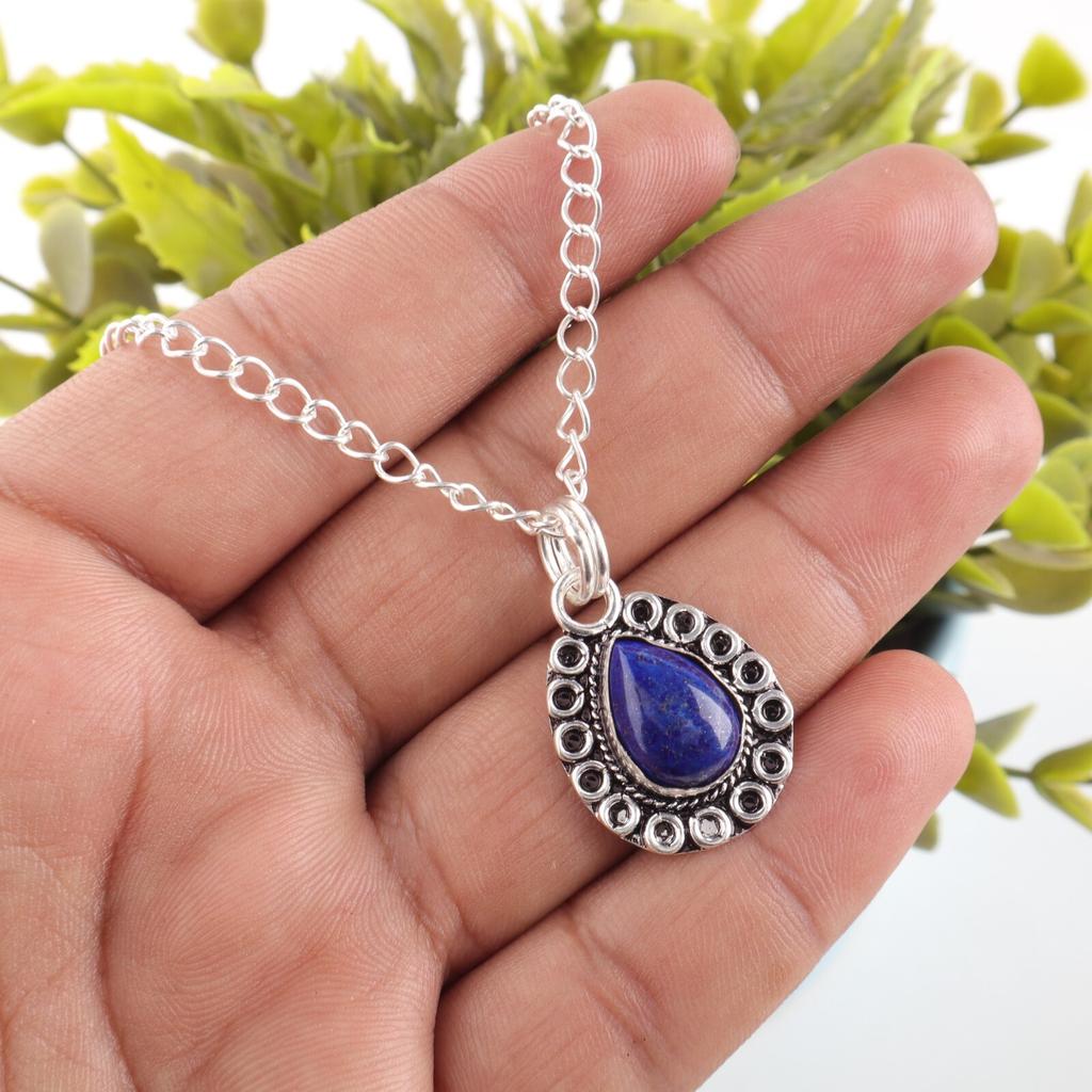 Friendship Day Deal Natural Lapis Lazuli 925 Sterling Silver New Pendant Jewelry PP-26-31