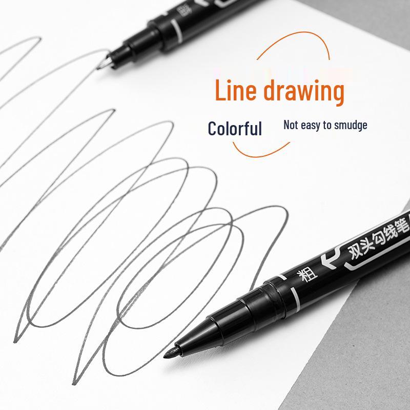 Oil-Based Double-Ended Waterproof Fine Liner Marker - Anti-Smudge, Customizable
