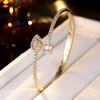 Fashionable Water Drop Square Zircon, Classic Shape, Smooth, Fashionable, Versatile, Elegant and Elegant Open Bracelet